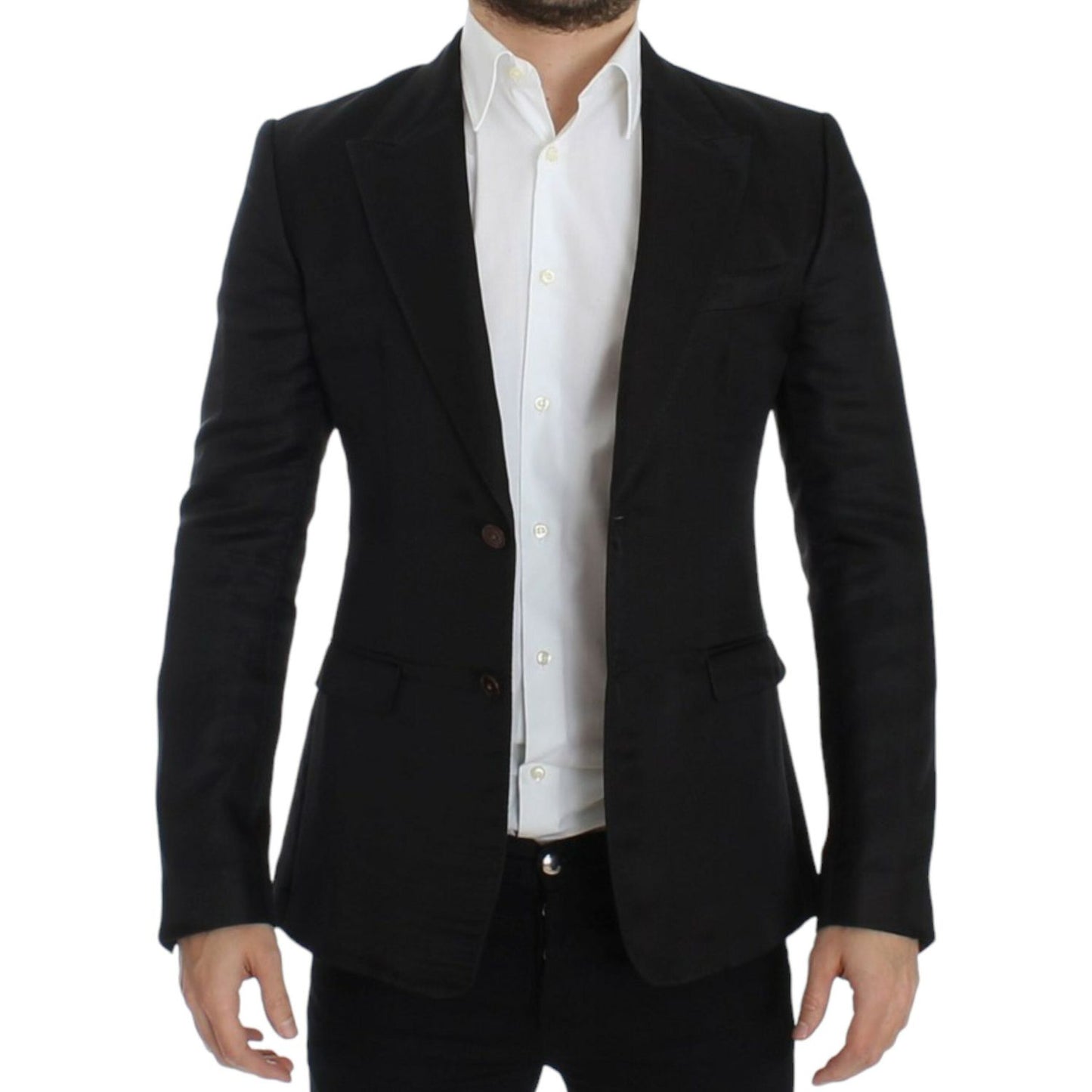 Dolce & Gabbana Black silk slim fit blazer SIG12299-2