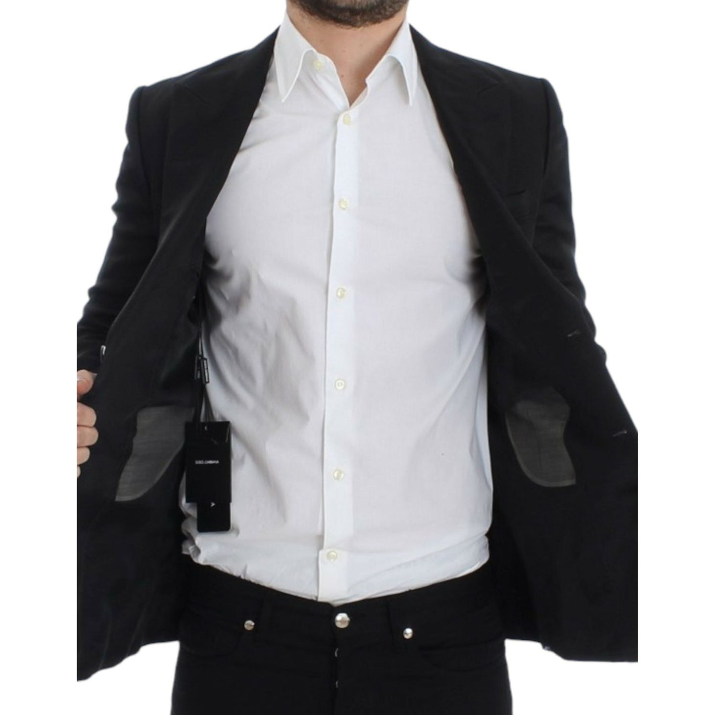 Dolce & Gabbana Black silk slim fit blazer SIG12299-2