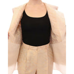 Zeyneptosun Beige brocade sleeveless jacket MOM10089-1