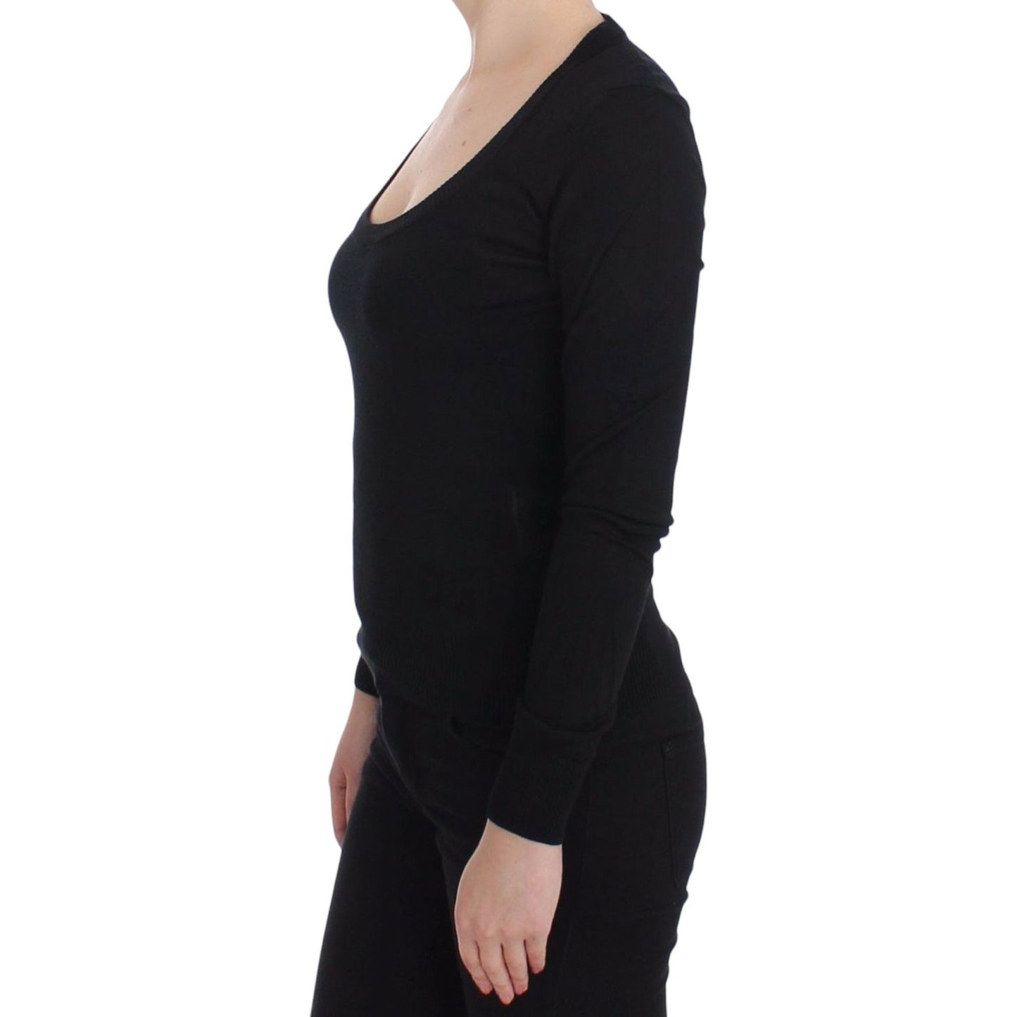 Dolce & Gabbana Black Cashmere Crewneck Sweater Pullover SIG13363-1