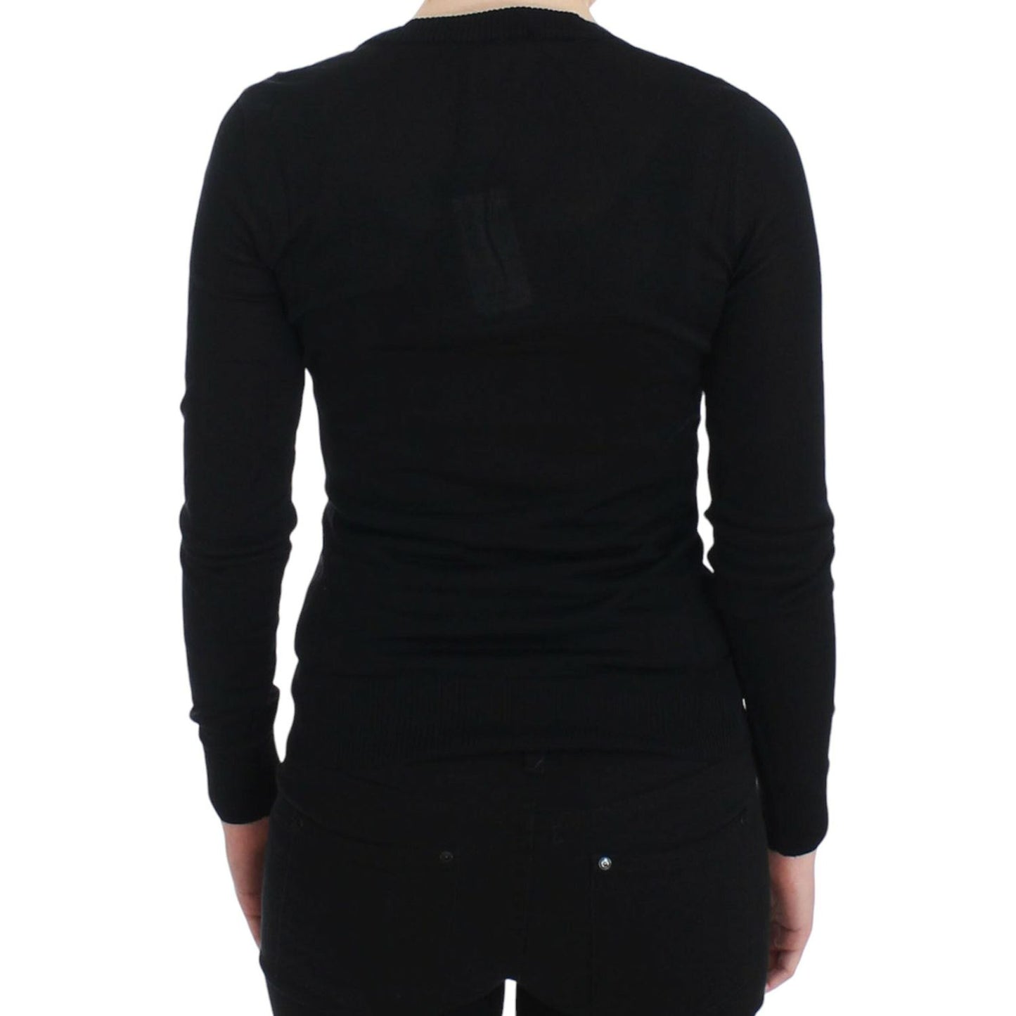 Dolce & Gabbana Black Cashmere Crewneck Sweater Pullover SIG13363-1