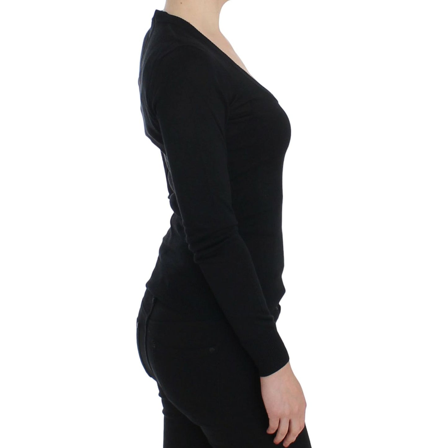 Dolce & Gabbana Black Cashmere Crewneck Sweater Pullover SIG13363-1