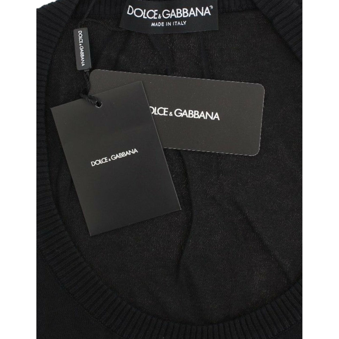 Dolce & Gabbana Black Cashmere Crewneck Sweater Pullover SIG13363-1