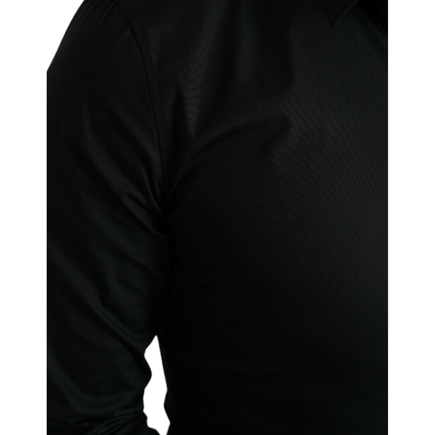 Dolce & Gabbana Black Cotton Stretch Slim Formal Dress Shirt TSH84688-38