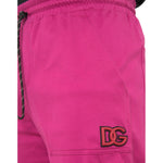 Dolce & Gabbana Pink Logo Cargo Cotton Jogger Sweatpants Pants Dolce & Gabbana Violet Red