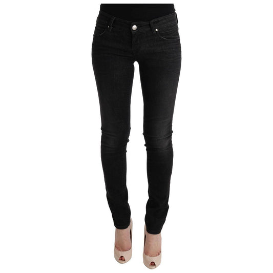 Acht Black Denim Cotton Bottoms Slim Fit Jeans Jeans & Pants