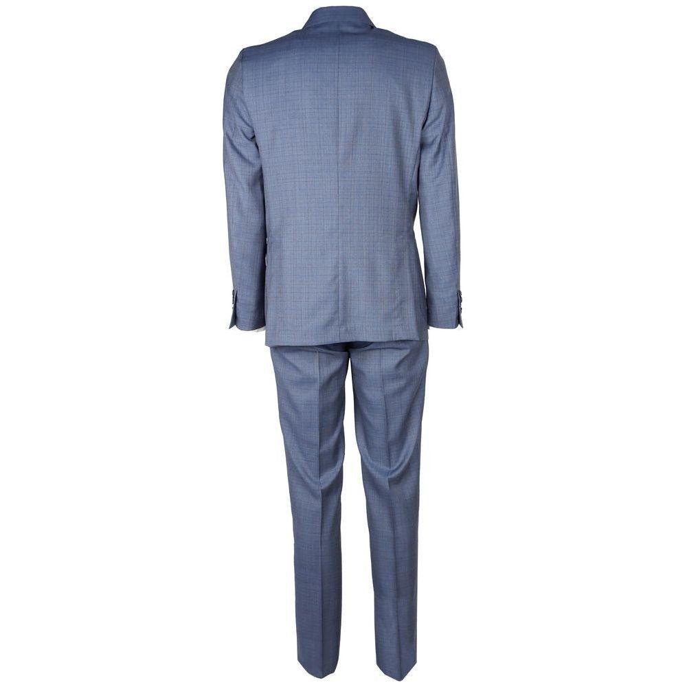 Made in Italy Blue Wool Men Suit Jacket Trouser Combo