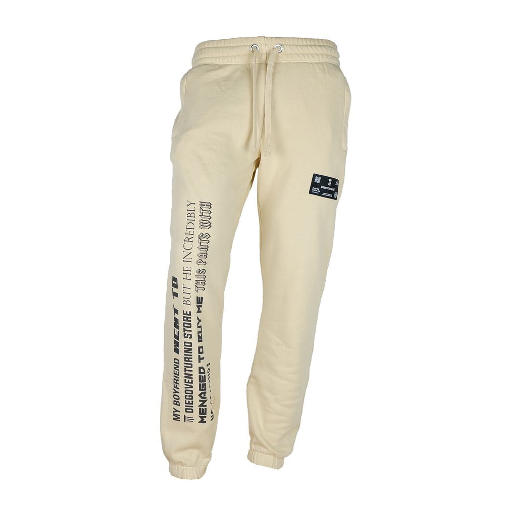 Diego Venturino Beige Cotton Men's Track Trouser DI-6855-S