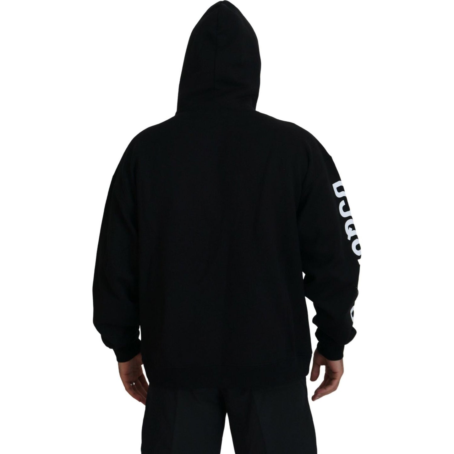 Dsquared² Black Hooded Full Zip Printed Sleeves Sweater TSH83477-48