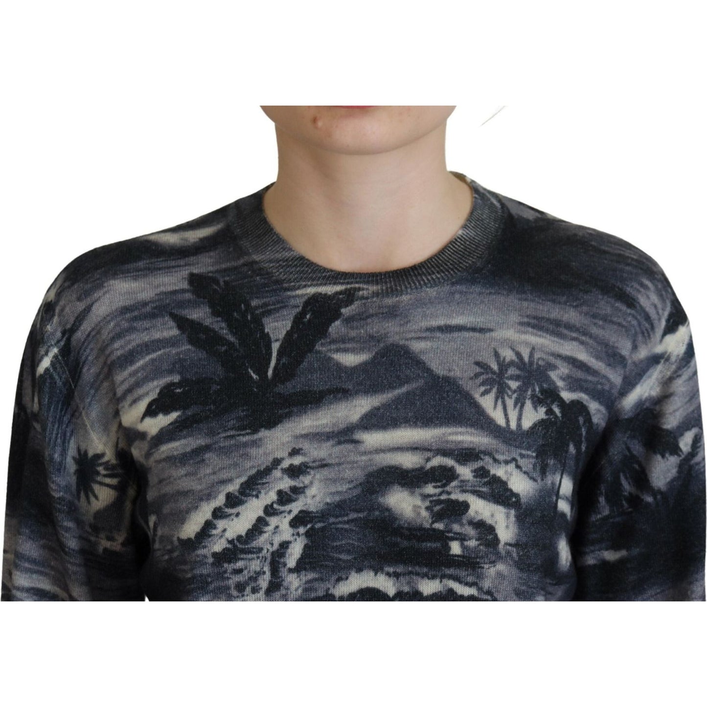 Dsquared² Black Long Sleeve Thunder Sky Print Casual Sweater