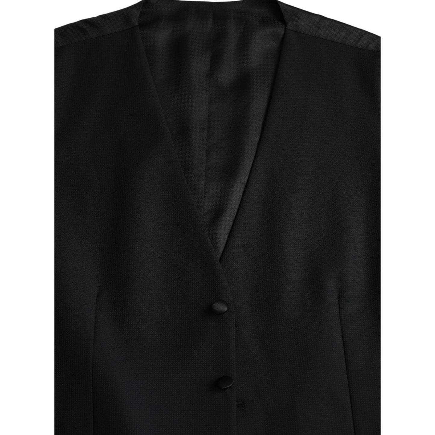 Dolce & Gabbana Black Wool Waistcoat Dress Formal Vest TSH851982-52