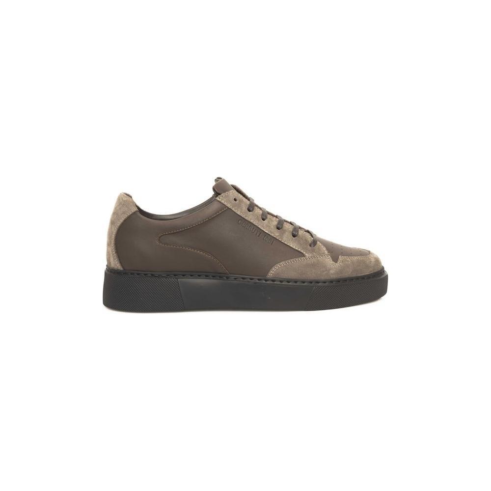 Cerruti 1881 Beige Leather Men Sneaker CE18-24448-EU44/US11-FBB-280