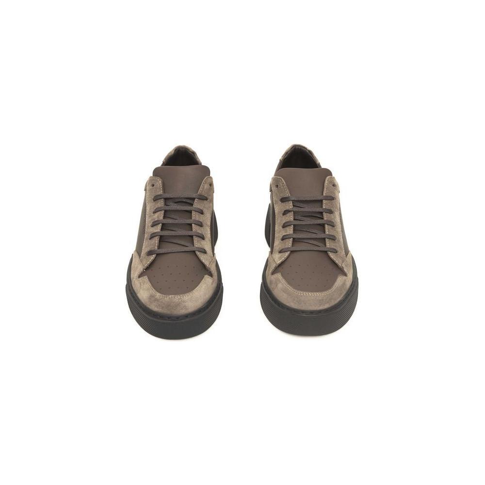 Cerruti 1881 Beige Leather Men Sneaker CE18-24448-EU44/US11-FBB-280