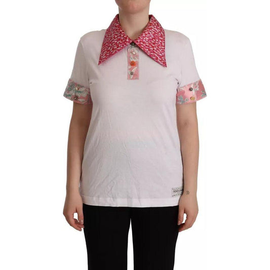 Dolce & Gabbana White Sartoria T-shirt Button Wide Collar Top MAN T-SHIRTS