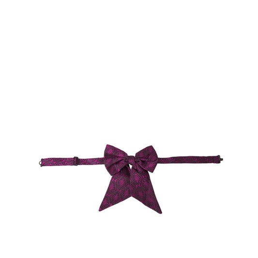 Dolce & Gabbana Purple Ribbon Silk Adjustable Neck Men Bow Tie