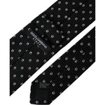 Dolce & Gabbana Black Logo Cotton Blend Adjustable Tie Dolce & Gabbana Black