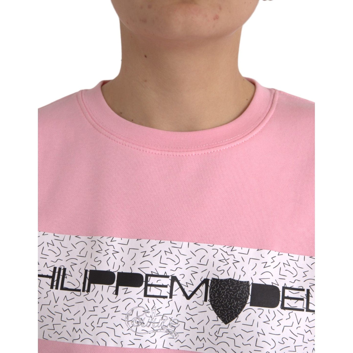 Philippe Model Pink Cotton Logo Print Long Sleeves Pullover Sweater TSH83294-XL