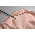 Dolce & Gabbana Pink Silk Long Sleeves Logo Pajama Blouse Top Dolce & Gabbana Rosy Brown
