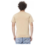 Cavalli Class Beige Cotton Men T-Shirt CA-24377-XL