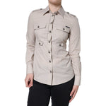 Dolce & Gabbana Beige Cotton Collared Button Down Shirt Top TSH86565-38