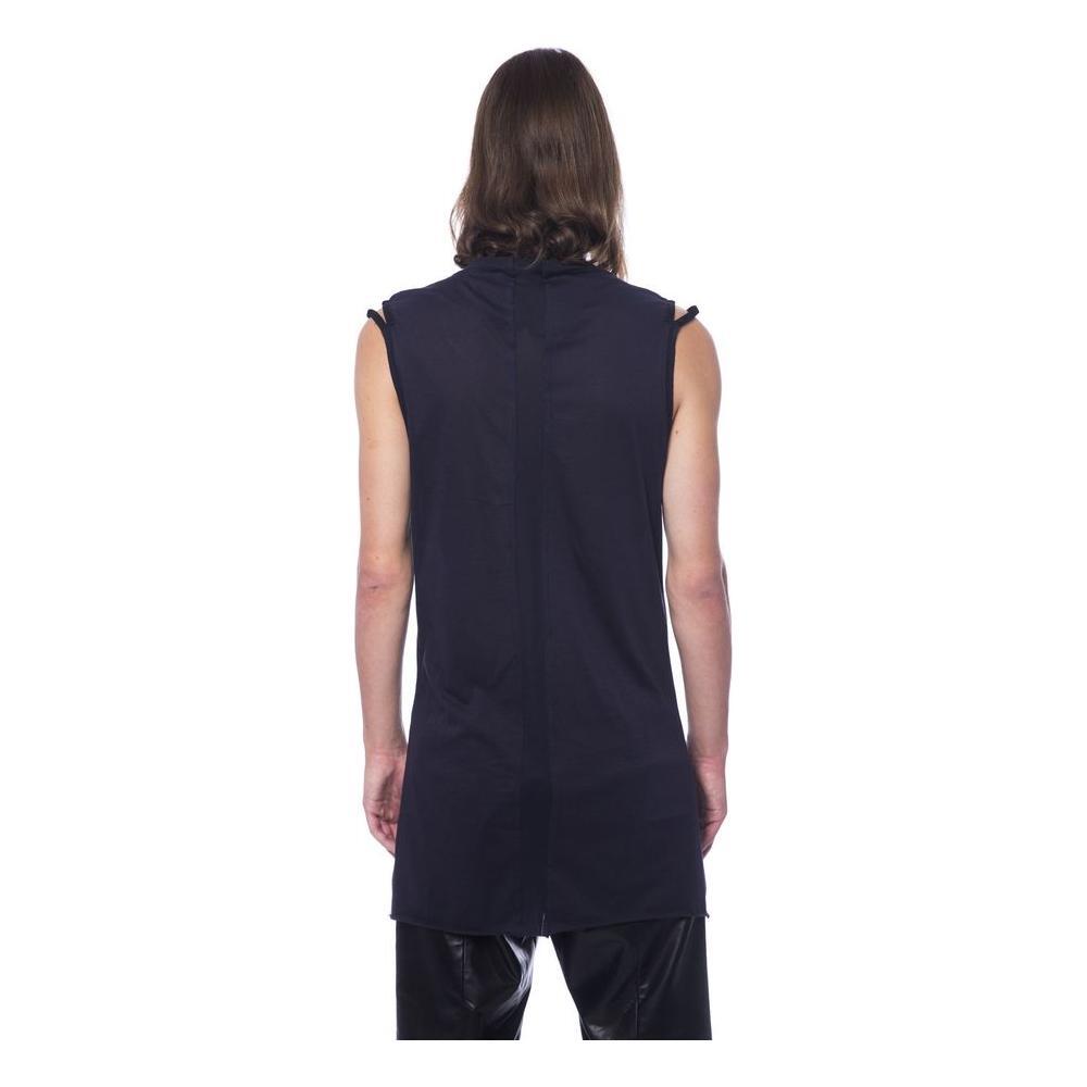 Nicolo Tonetto Black Cotton Men Tank Top NI-12982-XS