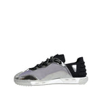 Dolce & Gabbana Silver Black Nylon NS1 Low Top Sneakers Shoes