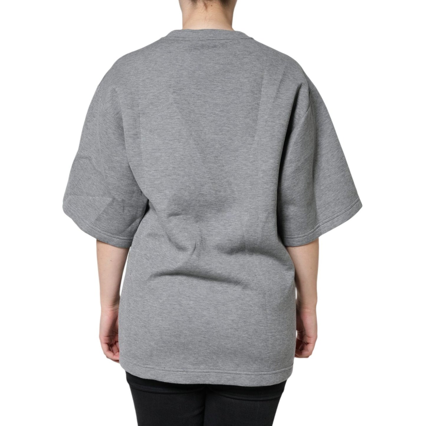 Dolce & Gabbana Gray Cotton Blend Embellished Tee T-shirt TSH84630-38