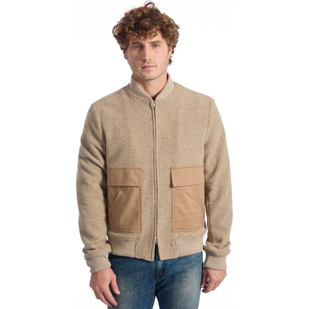 Roberto Pepe Luxury Beige Wool Men Jacket RO-24677-IT48 | M
