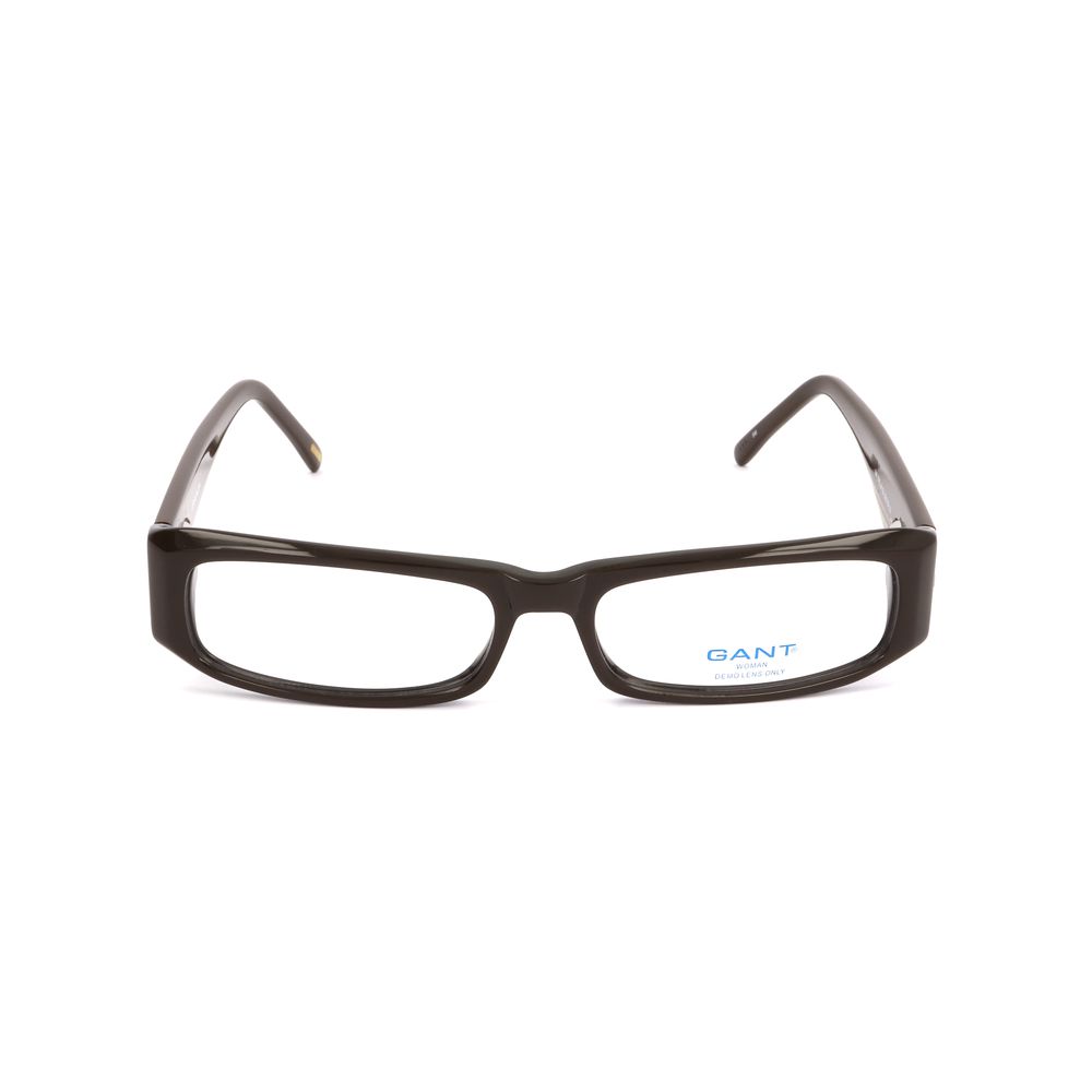 Front view of Gant Brown Plastic Frames, unisex glasses with dimensions 53/16/135mm, made of brown plastic material.