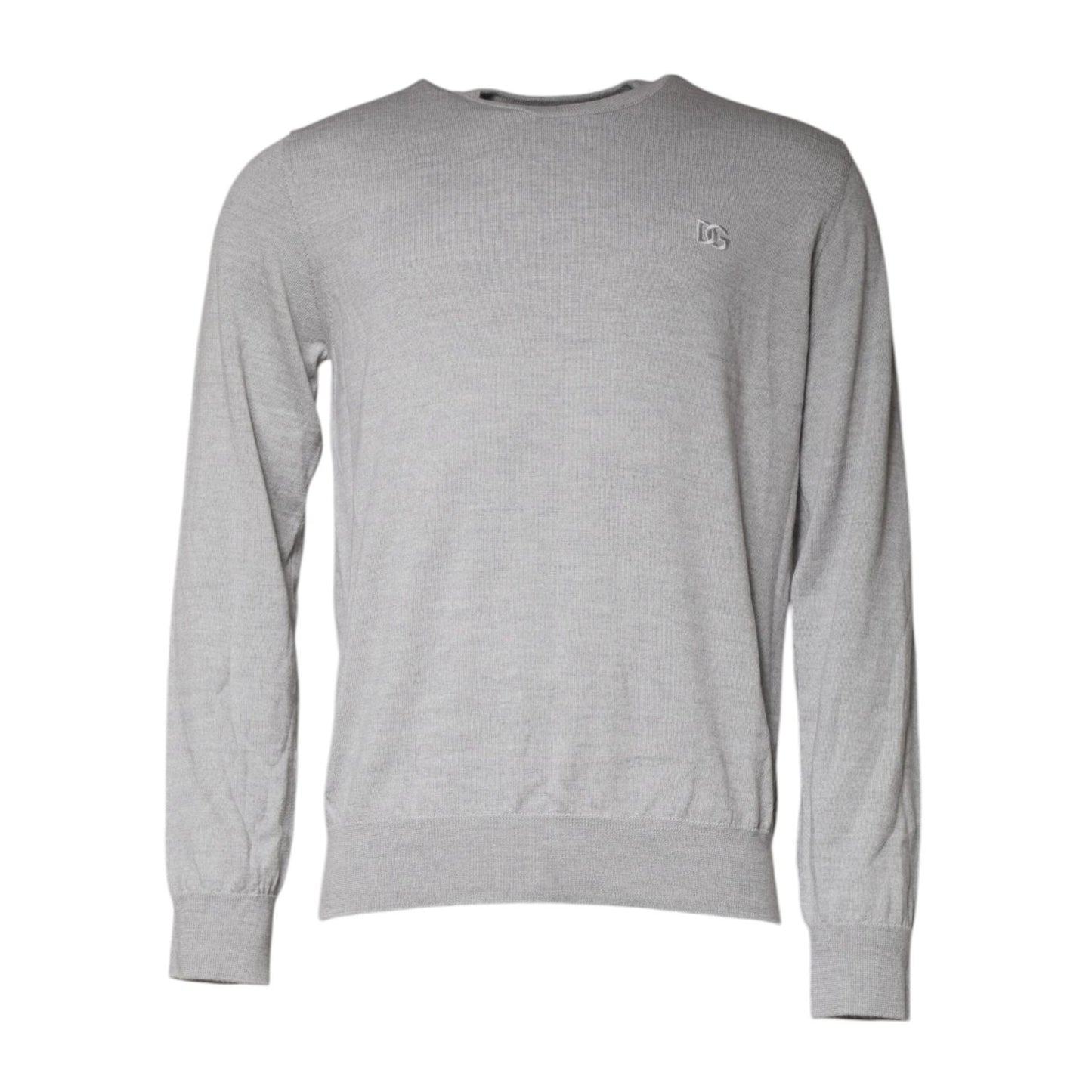 Dolce & Gabbana Light Gray Wool Crew Neck Pullover Sweater