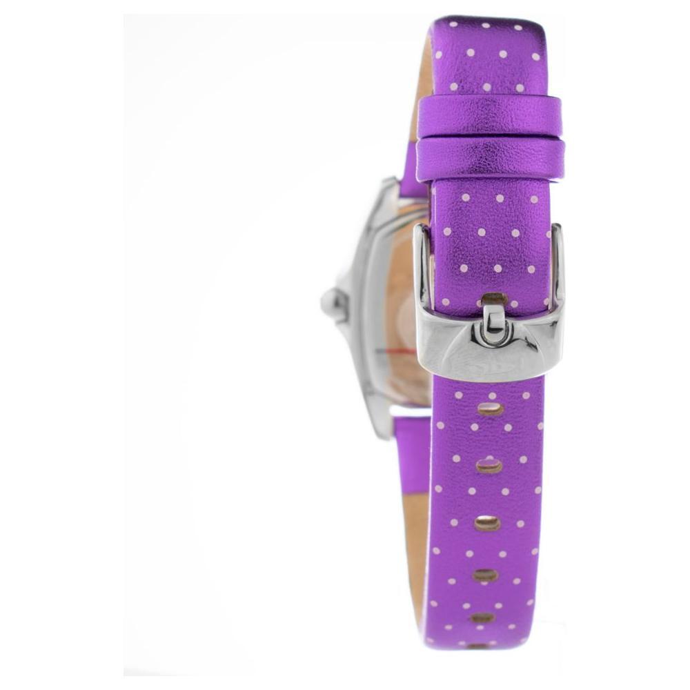 Chronotech Purple Leather Dress Watch