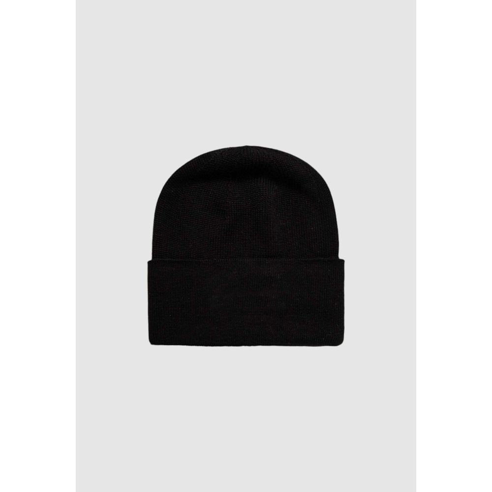 Calvin Klein Jeans Black Cotton Cap (Baseball Hat), stylish black beanie with embroidered logo, perfect for winter fashion and warmth.