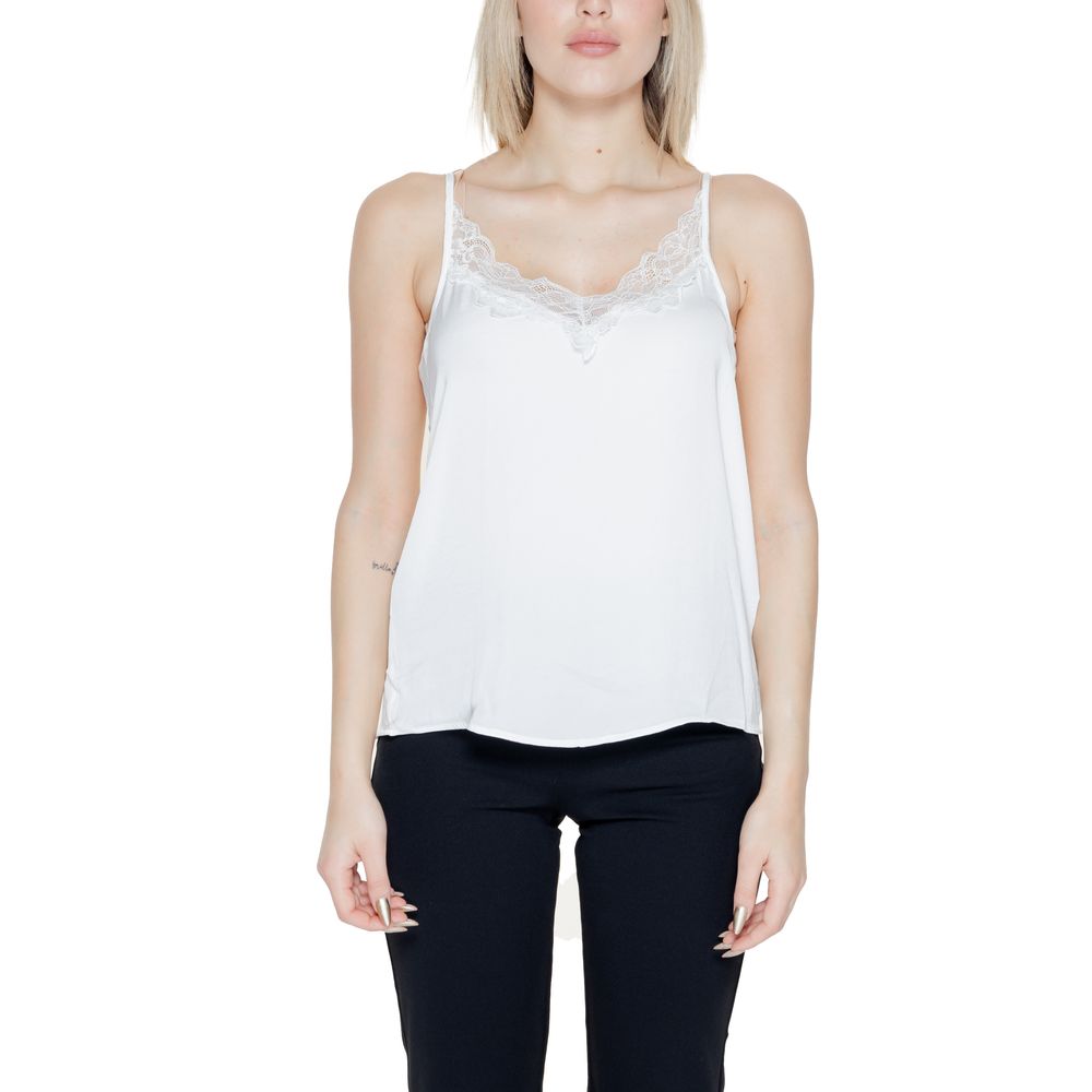 Jacqueline De Yong White Polyester Tank Top