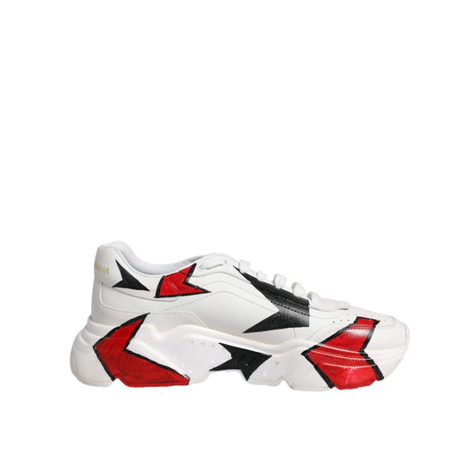 Dolce & Gabbana White Daymaster Hand Painted Sneakers Shoes