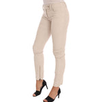 Ermanno Scervino Beige Slim Jeans Corduroy Skinny Pants BYX1154-4