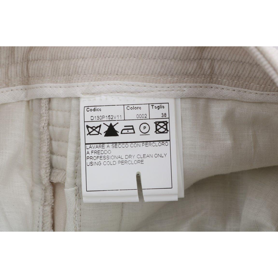 Ermanno Scervino Beige Slim Jeans Corduroy Skinny Pants BYX1154-4