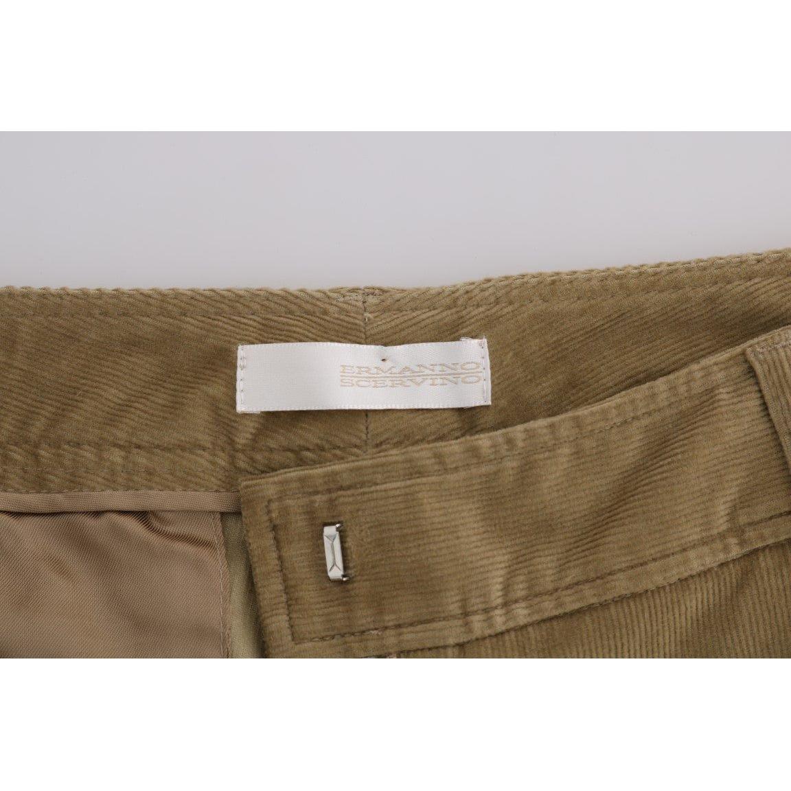 Ermanno Scervino Beige Cotton Corduroys Pants BYX1156-1