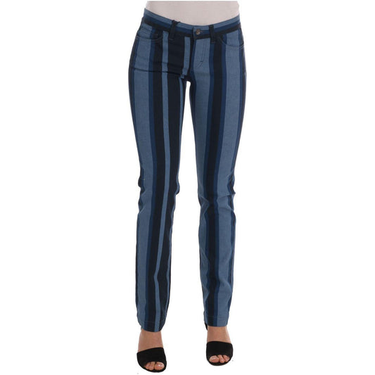 Dolce & Gabbana Blue GIRLY Striped Cotton Jeans