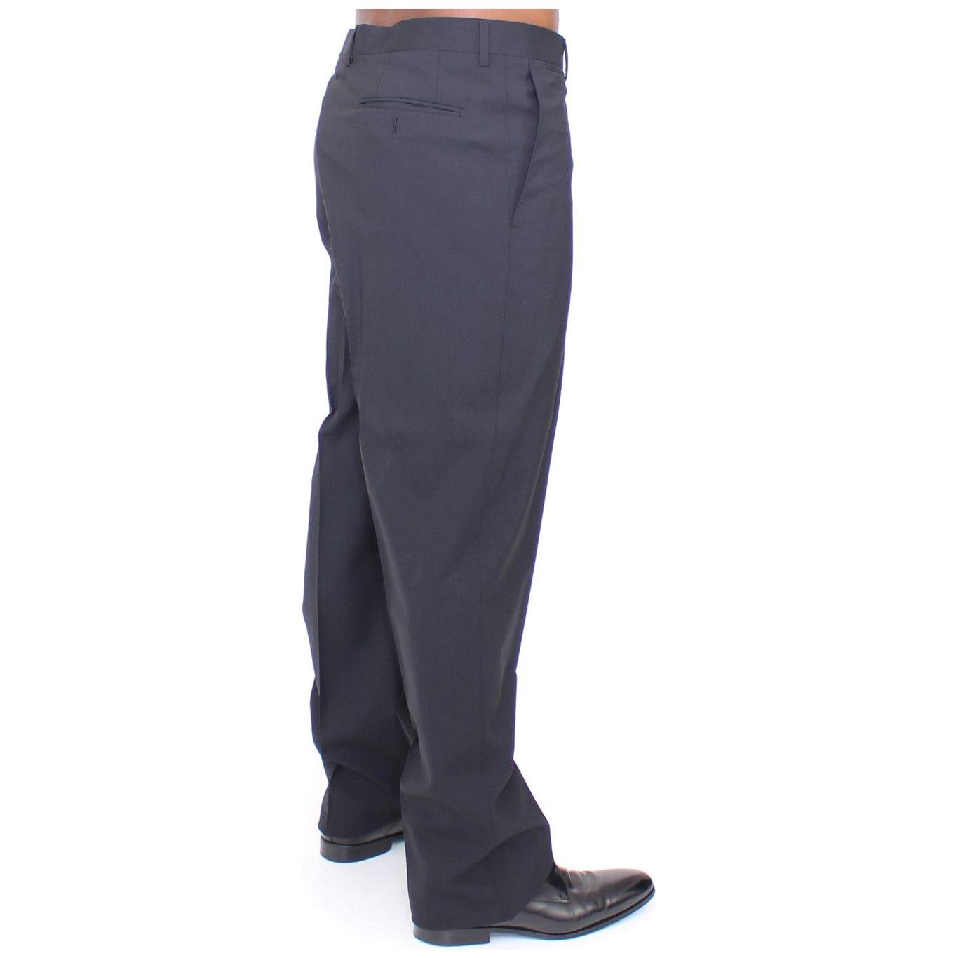 Dolce & Gabbana Black Wool Stretch Pleated Pants HAN10147-1