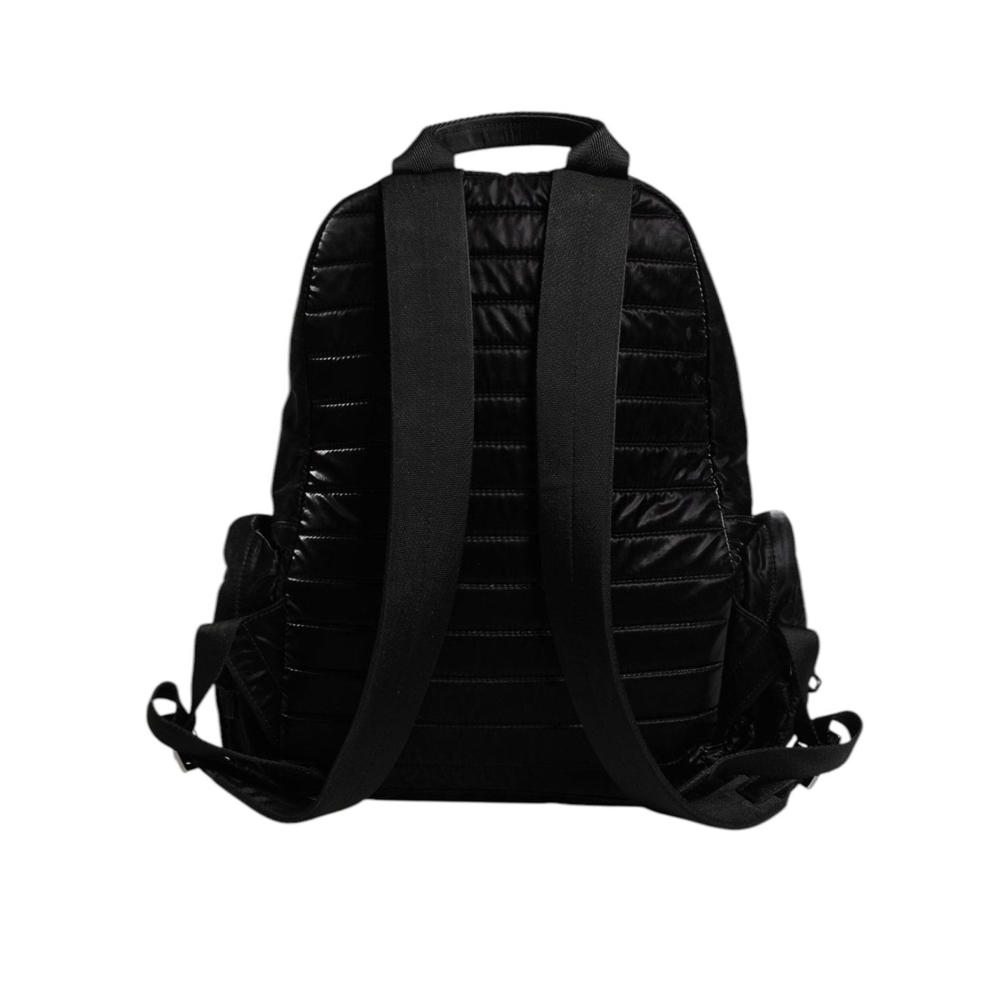 Dolce & Gabbana Black Nylon Logo Plaque Travel School Backpack Bag