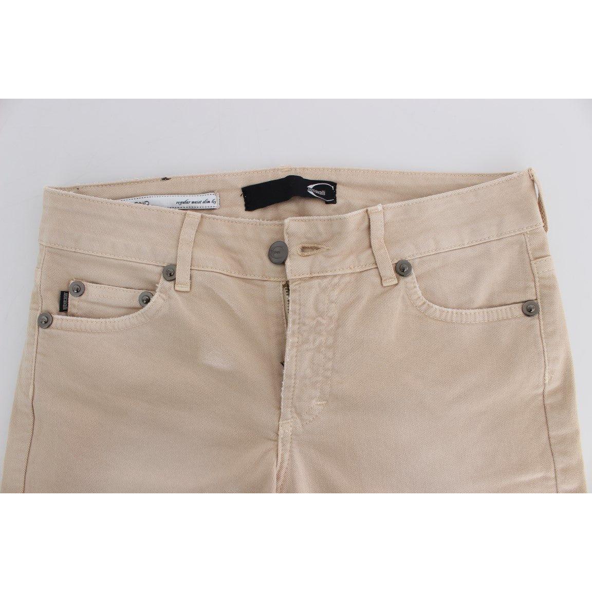 Cavalli Beige Wash Slim Fit Cotton Stretch Jeans SIG18148-2