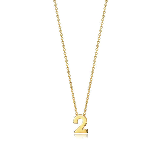 Gold necklace with number 2 pendant, designed by VICEROY JEWELS Mod. 61041C000-02 for women, featuring silver 925° and quartz movement.