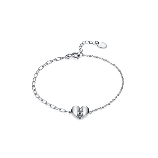 Silver bracelet from VICEROY JEWELS Mod. 61065P100-36 with heart charm, suitable for ladies, quartz analog, water resistant 3 ATM.