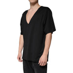 Dolce & Gabbana Black Cotton V-neck Short Sleeves T-shirt TSH87508-54