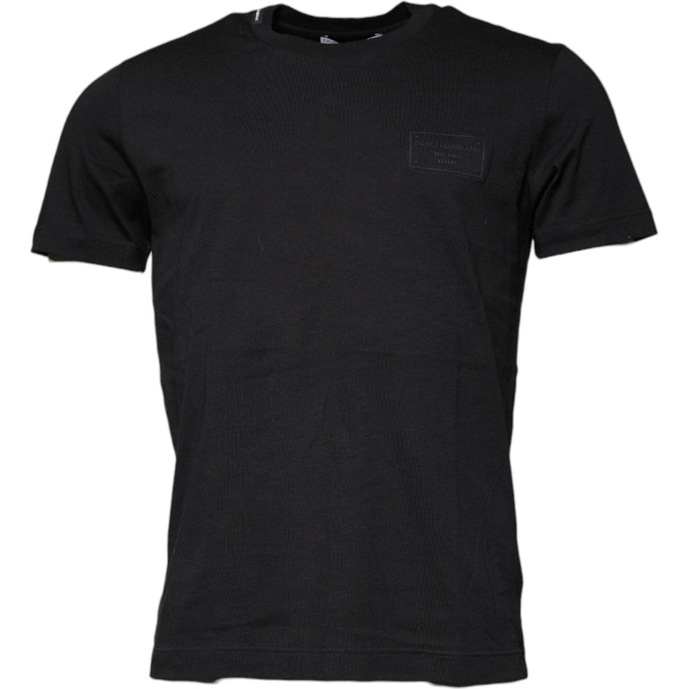 Dolce & Gabbana Black Cotton Crew Neck Short Sleeves T-shirt TSH87648-48
