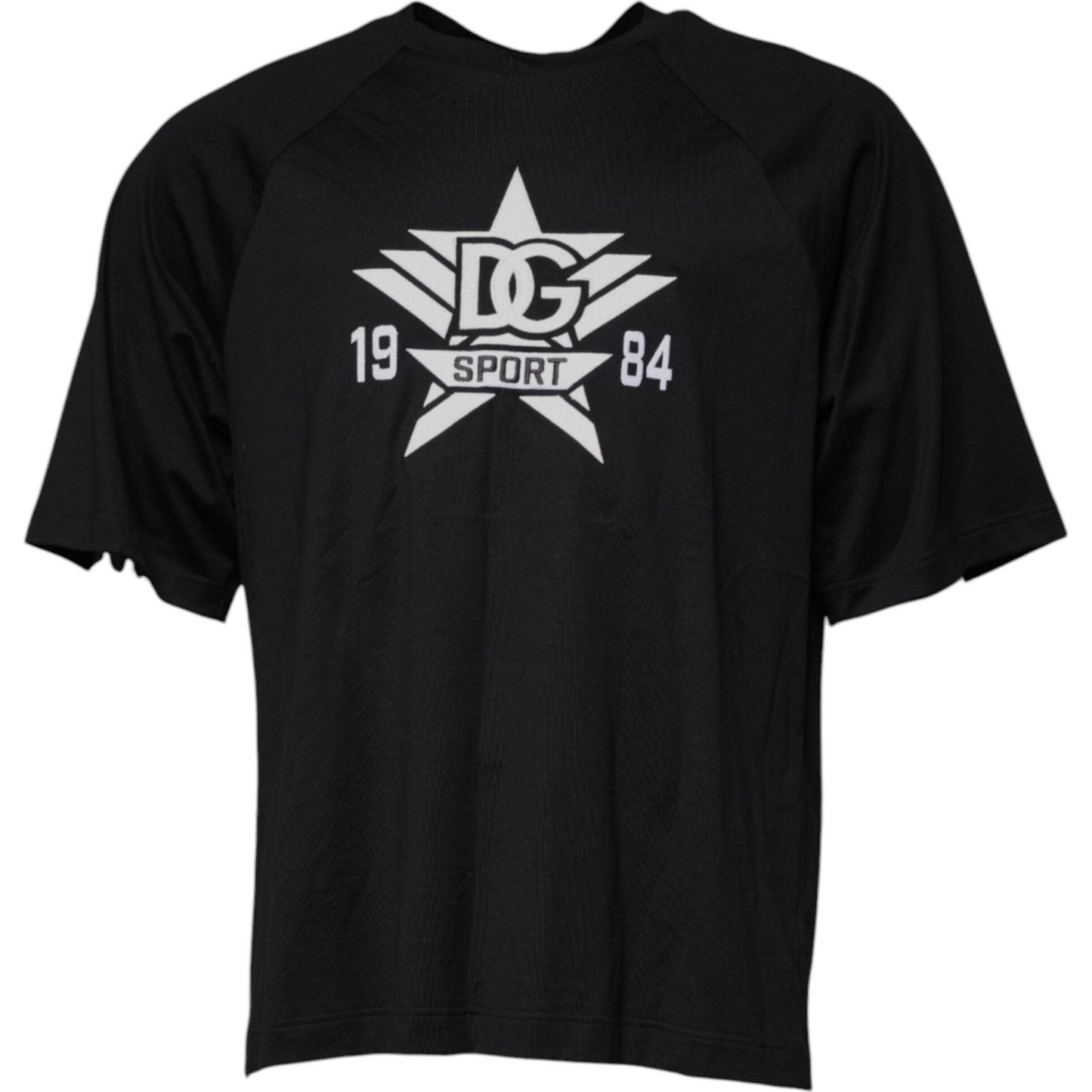 Dolce & Gabbana Black Logo Print Cotton Crew Neck T-shirt TSH87658-52