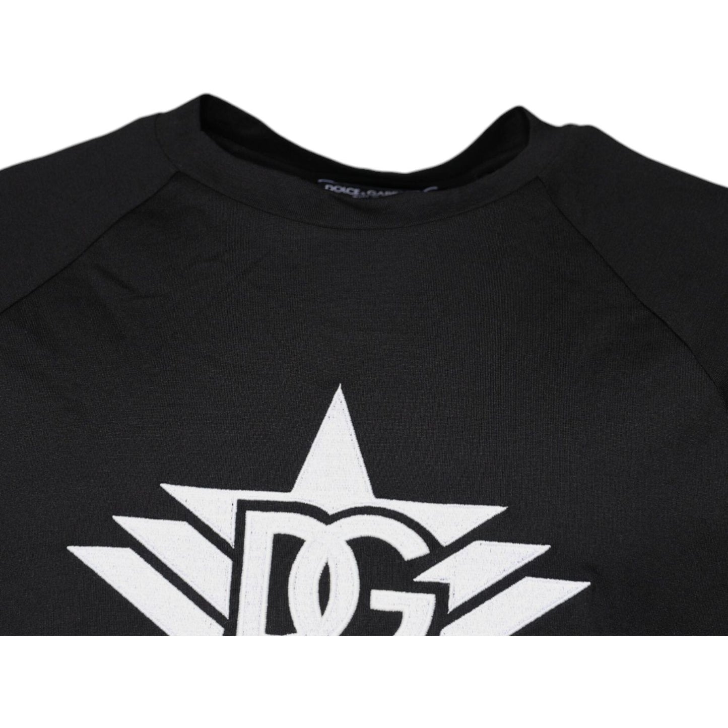Dolce & Gabbana Black Logo Print Cotton Crew Neck T-shirt TSH87658-52