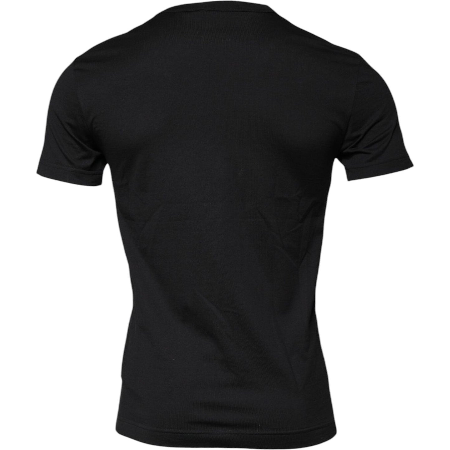 Dolce & Gabbana Black Cotton Crew Neck Short Sleeves T-shirt TSH87690-44