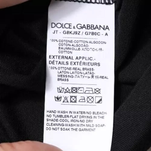 Dolce & Gabbana Black Cotton Crew Neck Short Sleeves T-shirt TSH87690-44