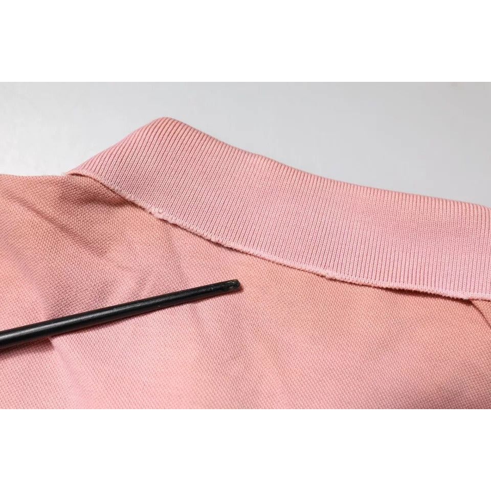 Dolce & Gabbana Pink Crown Collared Short Sleeve Polo T-shirt TSH87701-48